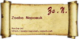 Zsebe Nepomuk névjegykártya